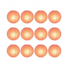 8" Paper Lantern Peach Blush Regular Wire Value Pack